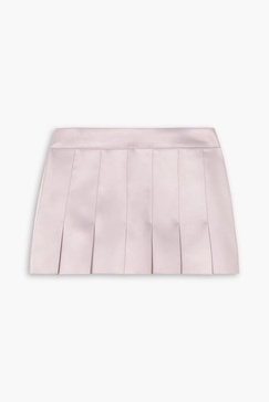 Nimue pleated stretch-satin mini skirt