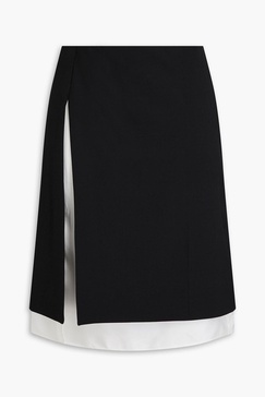 Layered two-tone twill skirt