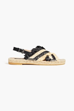 Kauai leather and raffia espadrille slingback sandals