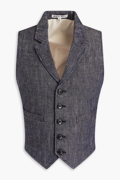 Herringbone linen vest