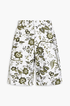 Miles floral-print linen shorts