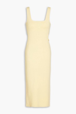 Cutout stretch-knit midi dress