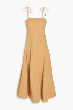 Batista cotton, linen and silk-blend midi dress