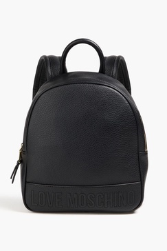 Faux pebbled-leather backpack