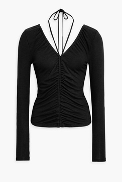 Behati ruched stretch-modal jersey top