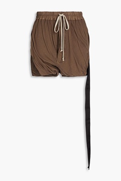 Ruched cotton-jersey shorts