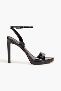 Jade faux patent-leather sandals