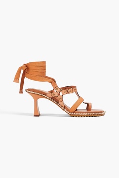 Grosgrain and leather sandals