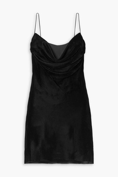 Architrave layered velvet and tulle mini dress