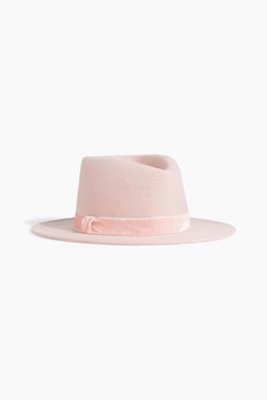 Blaine velvet-trimmed wool-felt fedora