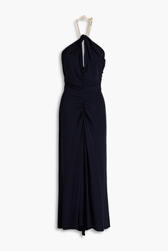 Reze chain-embellished stretch-jersey halterneck maxi dress