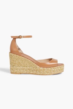 Leather espadrille wedge sandals