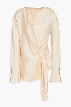 Raffaella cutout draped satin-crepe blouse