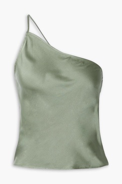 Mandy one-shoulder silk-satin top