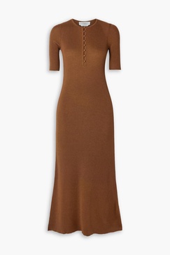 Johanna ribbed cashmere and silk-blend midi dress