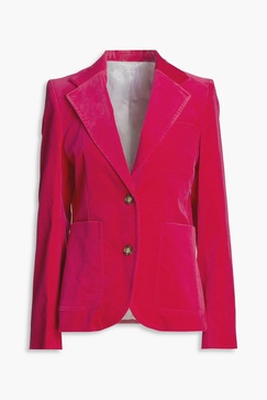 Cotton-blend velvet blazer