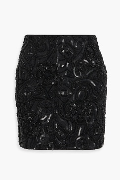 Elten embellished cotton mini skirt