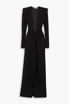 Embellished stretch-jersey gown