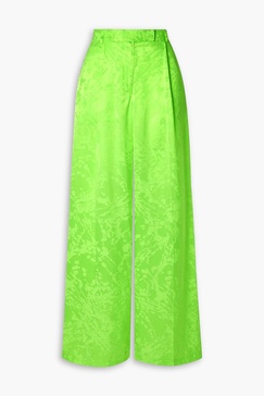 Satin-jacquard wide-leg pants