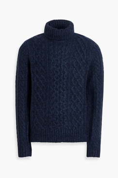 Fisherman cable-knit turtleneck sweater