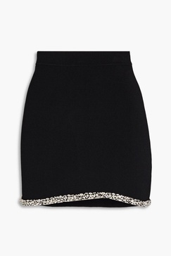 Cary crystal-embellished knitted mini skirt