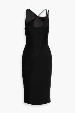 Kaia mesh-paneled jersey dress