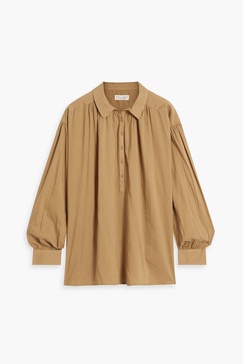 Miles gathered cotton-voile blouse