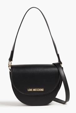 Faux pebbled-leather shoulder bag