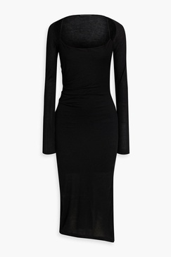 Cutout jersey midi dress