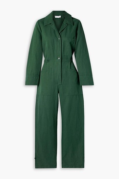 Ares linen and cotton-blend twill jumpsuit