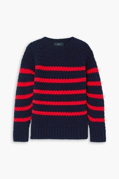 Striped woven wool sweater