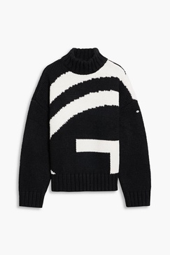 Jacquard-knit turtleneck sweater