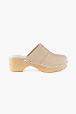 Bibi studded leather platform clogs