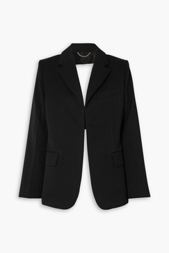 Backless paneled wool blazer