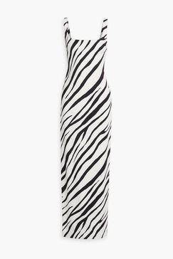 Aaliyah zebra-print cady maxi dress