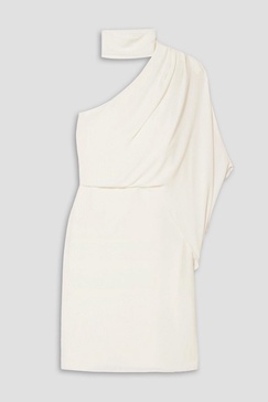 One-shoulder crepe dress