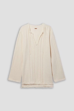 Hubiku frayed cotton-gauze tunic