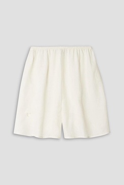 Cutout linen shorts