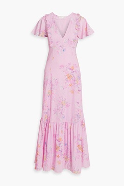 Vinnie floral-print fil coupé cotton maxi dress