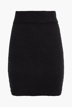 Brushed cotton-blend mini skirt