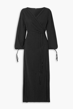 Cahkiy belted wrap-effect cotton-gauze maxi dress