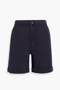 Linen, TENCEL™ and cotton-blend twill shorts