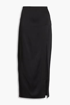 Minerva satin midi skirt