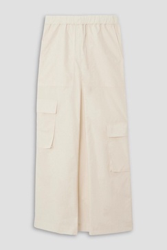 Cotton-poplin midi skirt