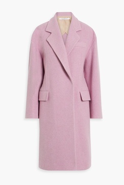 Brushed wool-blend felt coat