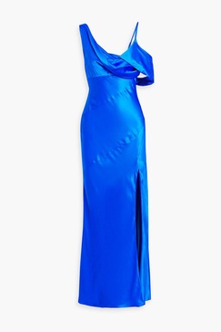 Presley draped silk-satin gown