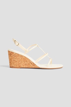 Fay leather wedge slingback sandals