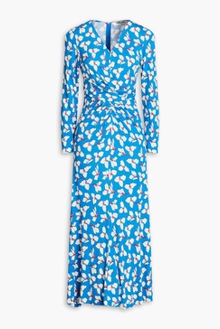 Timmy ruched floral-print jersey midi dress