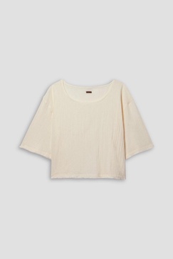 Pani cropped frayed cotton-gauze top