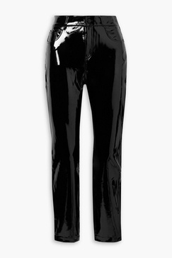 Faux patent-leather skinny pants